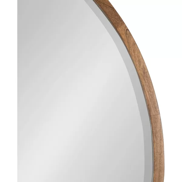 imageKate and Laurel McLean Modern Scandinavian Wood Framed Round Wall Mirror 34 Inch Diameter Natural Poplar Decorative Circle Wooden Mirror with Slim Frame and Modern ShapeRustic Brown