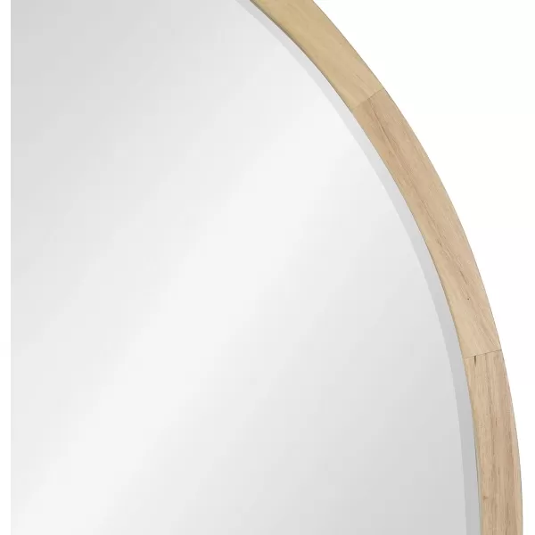 imageKate and Laurel McLean Modern Scandinavian Wood Framed Round Wall Mirror 34 Inch Diameter Natural Poplar Decorative Circle Wooden Mirror with Slim Frame and Modern ShapeNatural