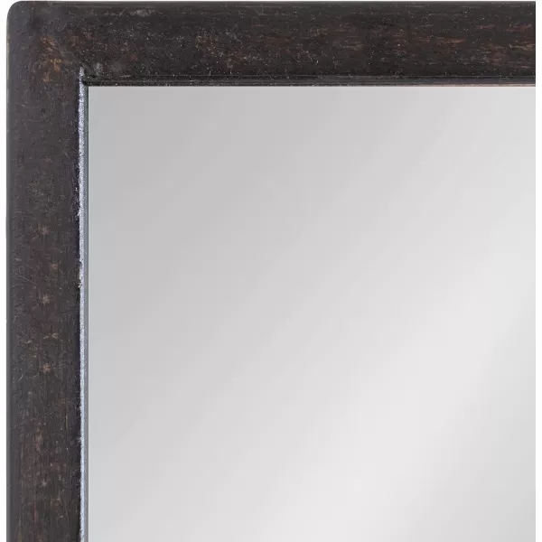 imageKate and Laurel Mehta Modern Metal Framed Wall Mirror with Wood Shelf 20 x 30 Rustic Brown and Silver Chic Farmhouse Mirror with Decorative ShelfRustic BrownSilver