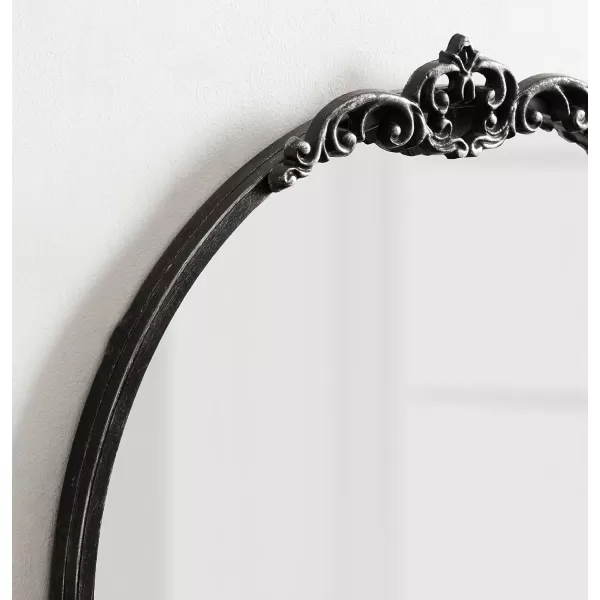imageKate and Laurel Myrcelle Traditional Arched Mirror with Shelf 21 x 28 Antique Gold Vintage Arch Shelf Mirror with Ornate Garland Detailing Along The Crown and Edges of The FrameBlack