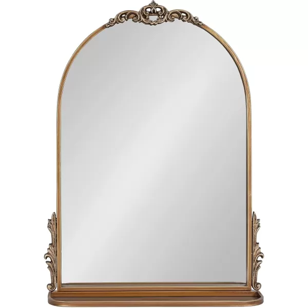 imageKate and Laurel Myrcelle Traditional Arched Mirror with Shelf 21 x 28 Antique Gold Vintage Arch Shelf Mirror with Ornate Garland Detailing Along The Crown and Edges of The FrameGold