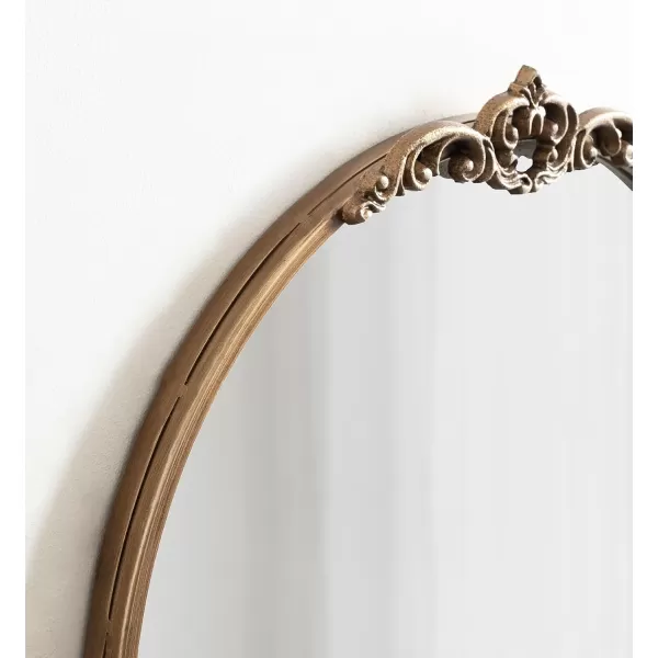 imageKate and Laurel Myrcelle Traditional Arched Mirror with Shelf 21 x 28 Antique Gold Vintage Arch Shelf Mirror with Ornate Garland Detailing Along The Crown and Edges of The FrameGold