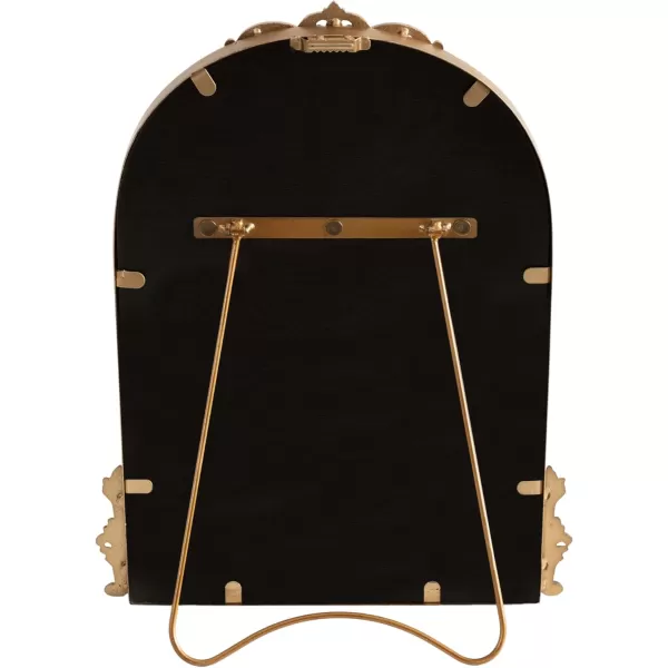 imageKate and Laurel Myrcelle Traditional Arched Tabletop Easel Mirror 14 x 19 Gold Vintage Small Arch Mirror with Ornate Garland Detailing Along The Crown and Edges of The Frame