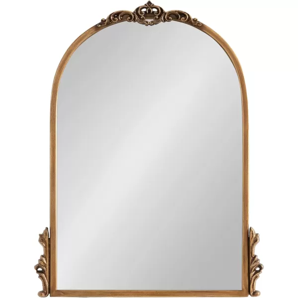 imageKate and Laurel Myrcelle Traditional Arched Tabletop Easel Mirror 14 x 19 Gold Vintage Small Arch Mirror with Ornate Garland Detailing Along The Crown and Edges of The Frame