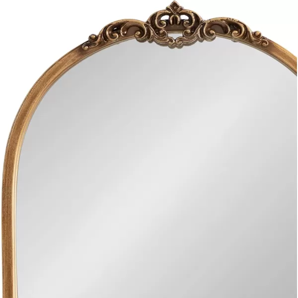 imageKate and Laurel Myrcelle Traditional Arched Tabletop Easel Mirror 14 x 19 Gold Vintage Small Arch Mirror with Ornate Garland Detailing Along The Crown and Edges of The Frame