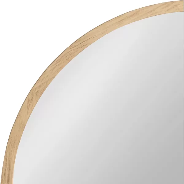 imageKate and Laurel Occonor Vintage Wooden Round Mirror 28 Inch Diameter Natural Brown Rustic Farmhouse Circle Wall Mirror with Geometric Shape and Lightly Distressed FinishNatural