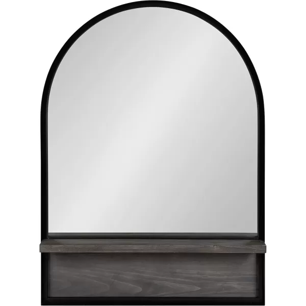 imageKate and Laurel Owing Farmhouse Arched Wall Mirror with Shelf 24 x 32 Black and Gray Decorative Rustic Mirror with Shelf Ledge for Storage and DisplayGrayBlack