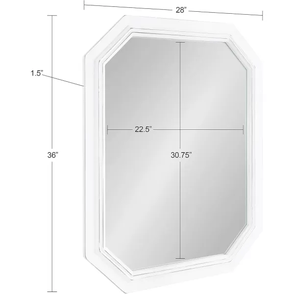 imageKate and Laurel Palmer Large Rustic Octagon Wall Mirror 36quot x 28quot Coastal Blue and Rustic Brown Distressed TwoTone Farmhouse Wall AccentWhite