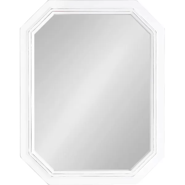 imageKate and Laurel Palmer Large Rustic Octagon Wall Mirror 36quot x 28quot Coastal Blue and Rustic Brown Distressed TwoTone Farmhouse Wall AccentWhite