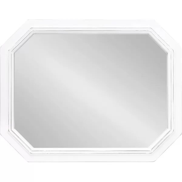 imageKate and Laurel Palmer Large Rustic Octagon Wall Mirror 36quot x 28quot Coastal Blue and Rustic Brown Distressed TwoTone Farmhouse Wall AccentWhite