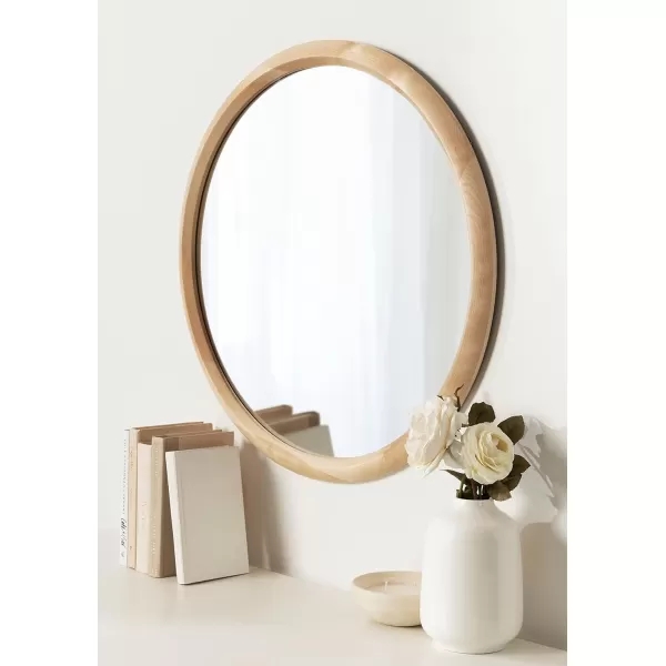 imageKate and Laurel Pao Traditional Oval Wood Framed Wall Mirror 24 x 36 Walnut Brown Decorative Mirror for WallNatural