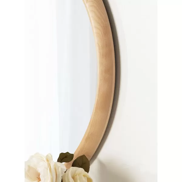 imageKate and Laurel Pao Traditional Oval Wood Framed Wall Mirror 24 x 36 Walnut Brown Decorative Mirror for WallNatural