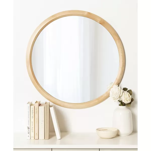 imageKate and Laurel Pao Traditional Oval Wood Framed Wall Mirror 24 x 36 Walnut Brown Decorative Mirror for WallNatural