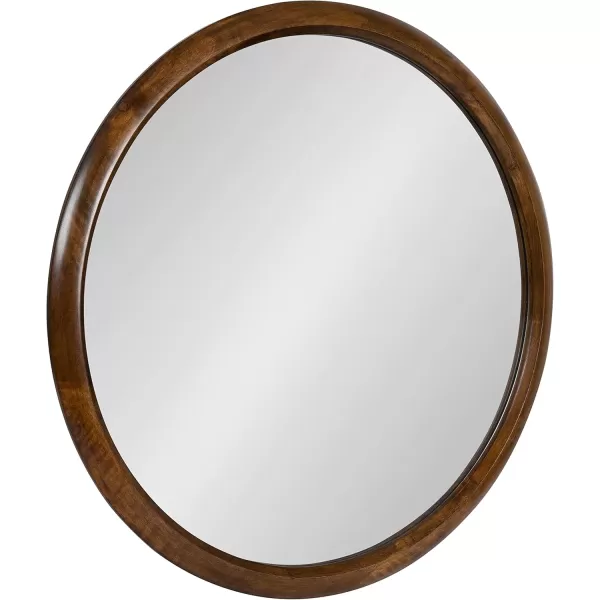 imageKate and Laurel Pao Traditional Oval Wood Framed Wall Mirror 24 x 36 Walnut Brown Decorative Mirror for WallWalnut Brown