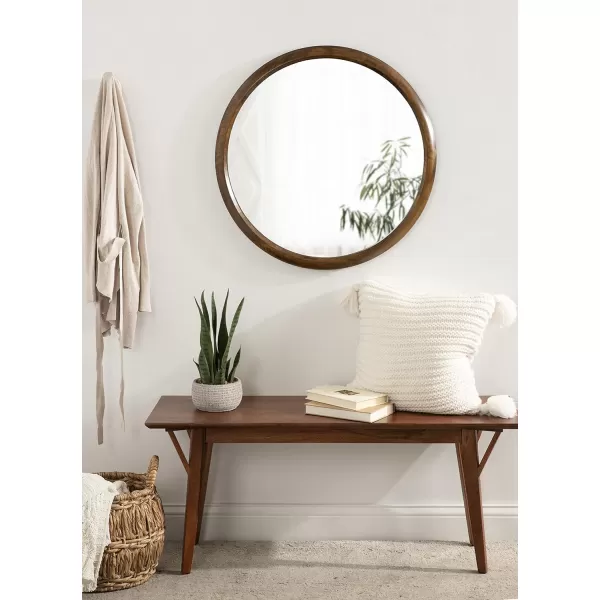 imageKate and Laurel Pao Traditional Oval Wood Framed Wall Mirror 24 x 36 Walnut Brown Decorative Mirror for WallWalnut Brown