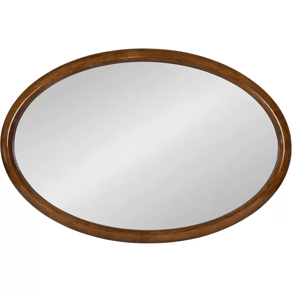 imageKate and Laurel Pao Traditional Oval Wood Framed Wall Mirror 24 x 36 Walnut Brown Decorative Mirror for WallWalnut Brown