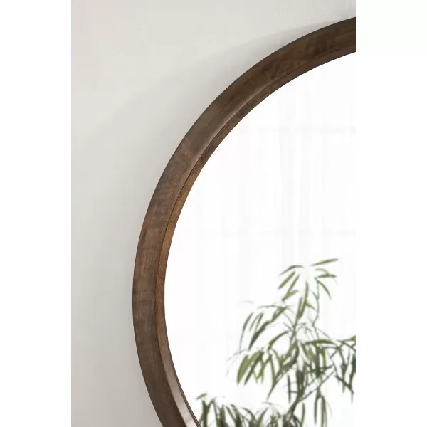 imageKate and Laurel Pao Traditional Oval Wood Framed Wall Mirror 24 x 36 Walnut Brown Decorative Mirror for WallWalnut Brown