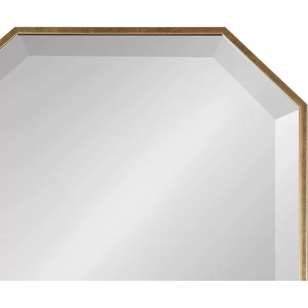 imageKate and Laurel Rhodes Modern Full Length Framed Octagon Wall Mirror 16 x 48 Gold Decorative Glam Geometric Wall AccentGold