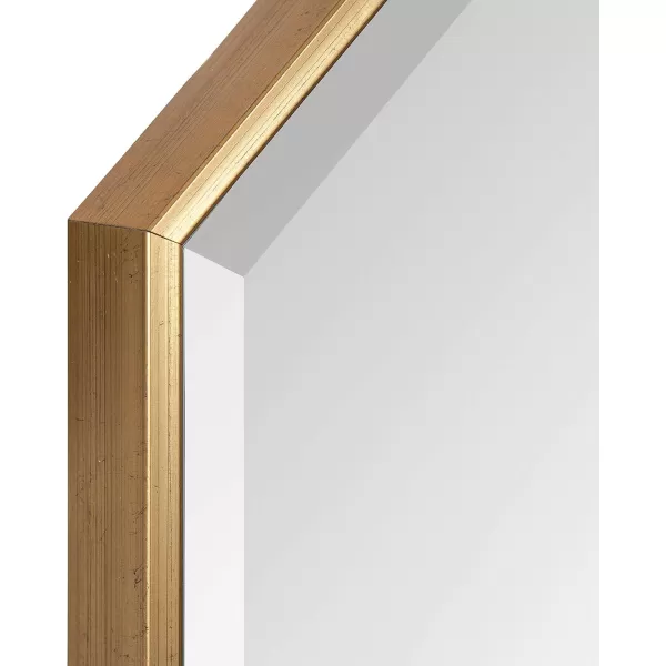 imageKate and Laurel Rhodes Modern Full Length Framed Octagon Wall Mirror 16 x 48 Gold Decorative Glam Geometric Wall AccentGold