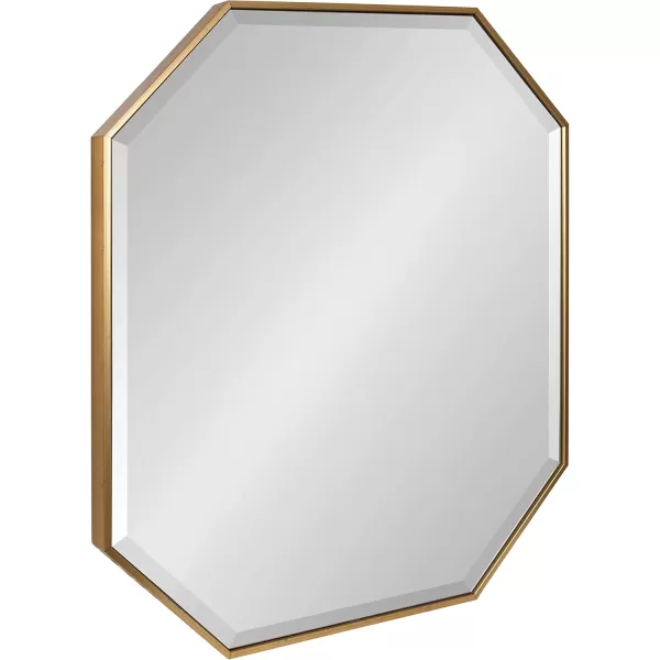 imageKate and Laurel Rhodes Modern Full Length Framed Octagon Wall Mirror 16 x 48 Gold Decorative Glam Geometric Wall AccentGold