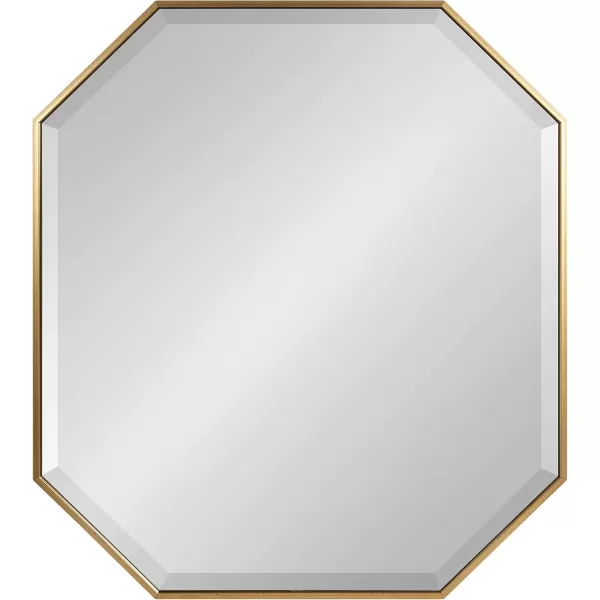 imageKate and Laurel Rhodes Modern Full Length Framed Octagon Wall Mirror 16 x 48 Gold Decorative Glam Geometric Wall AccentGold