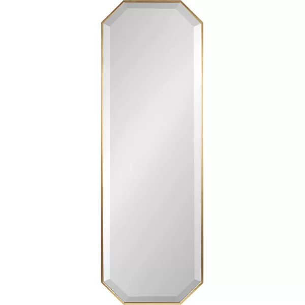 imageKate and Laurel Rhodes Modern Full Length Framed Octagon Wall Mirror 16 x 48 Gold Decorative Glam Geometric Wall AccentGold