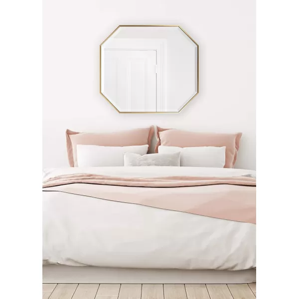 imageKate and Laurel Rhodes Modern Full Length Framed Octagon Wall Mirror 16 x 48 Gold Decorative Glam Geometric Wall AccentGold