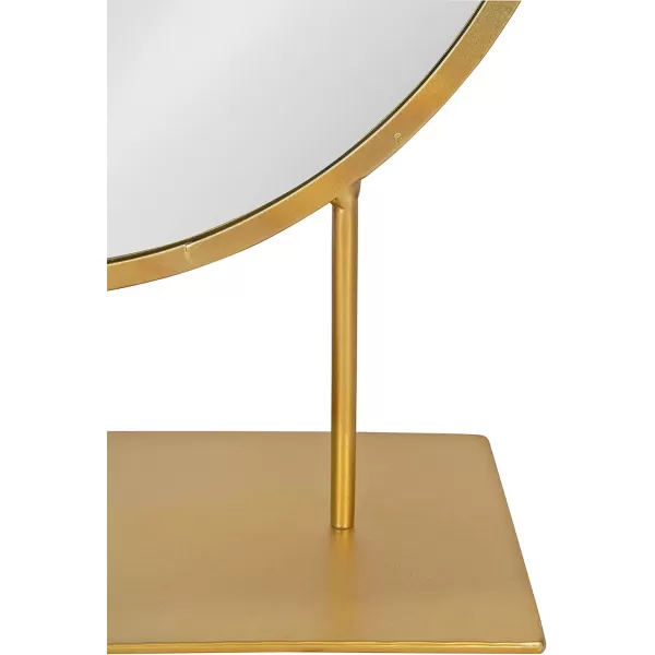 imageKate and Laurel Rouen Modern Glam Round Metal Frame Table Mirror with Stand Gold