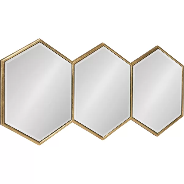 imageKate and Laurel Royce Modern Glam Hexagon Trio Accent Wall Mirror 30x14 GoldGold