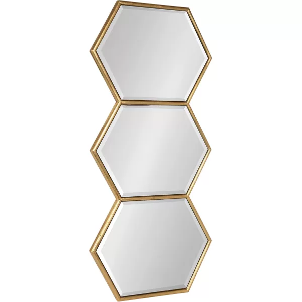 imageKate and Laurel Royce Modern Glam Hexagon Trio Accent Wall Mirror 30x14 GoldGold