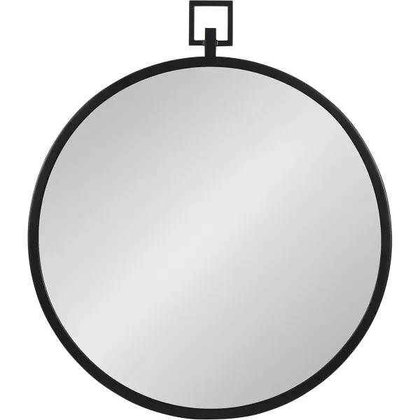 imageKate and Laurel Tabb Modern Round Mirror 24 x 28 Silver Decorative Glam Circle Mirror for WallBlack