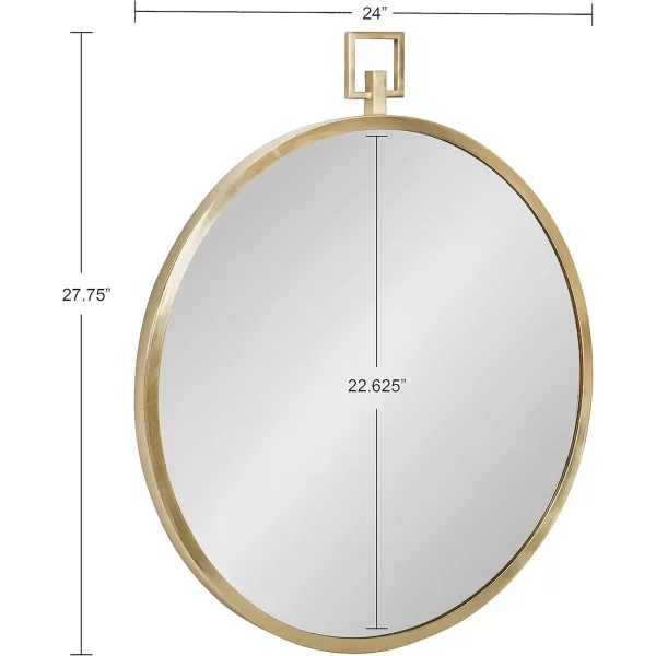 imageKate and Laurel Tabb Modern Round Mirror 24 x 28 Silver Decorative Glam Circle Mirror for WallGold