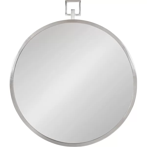 imageKate and Laurel Tabb Modern Round Mirror 24 x 28 Silver Decorative Glam Circle Mirror for WallSilver