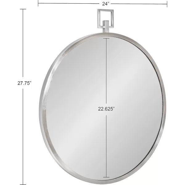 imageKate and Laurel Tabb Modern Round Mirror 24 x 28 Silver Decorative Glam Circle Mirror for WallSilver