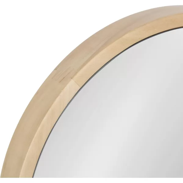 imageKate and Laurel Travis Modern Tabletop Mirror 17 x 21 Natural Poplar Decorative Freestanding Wood Mirror with Round Surface and Open Capsule Shaped Tray BaseNatural