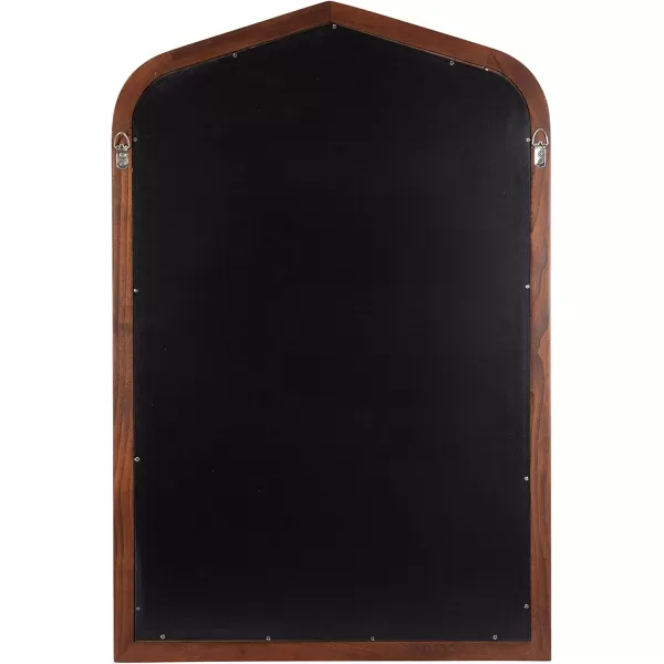 imageKate and Laurel Tudor Traditional Wooden Wide Arch Wall Mirror 36 x 28 Walnut Brown Vintage Arched Hanging Mirror with Pointed Arch and Pieced Wood FrameWalnut Brown