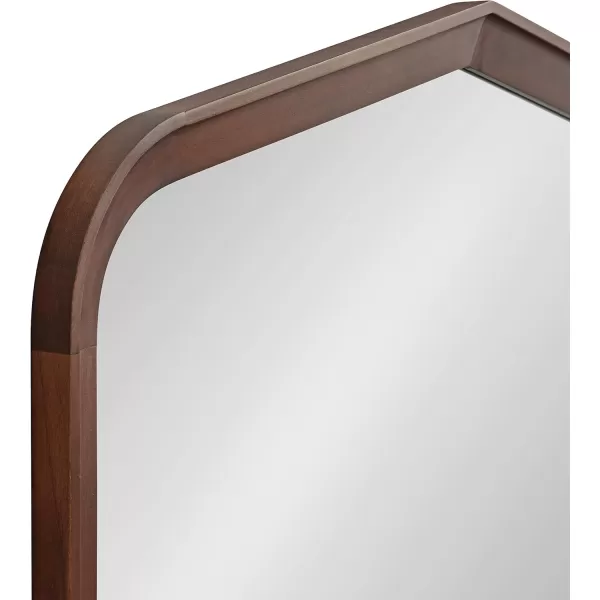 imageKate and Laurel Tudor Traditional Wooden Wide Arch Wall Mirror 36 x 28 Walnut Brown Vintage Arched Hanging Mirror with Pointed Arch and Pieced Wood FrameWalnut Brown