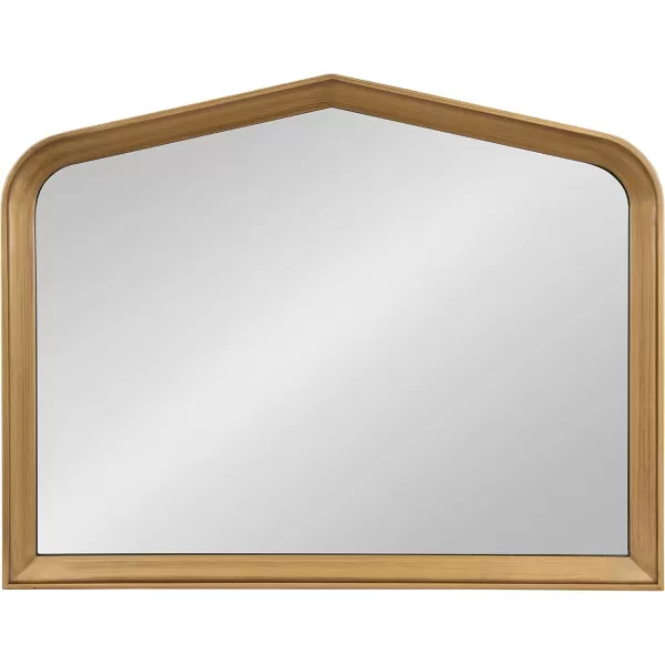imageKate and Laurel Tudor Traditional Wooden Wide Arch Wall Mirror 36 x 28 Walnut Brown Vintage Arched Hanging Mirror with Pointed Arch and Pieced Wood FrameGold