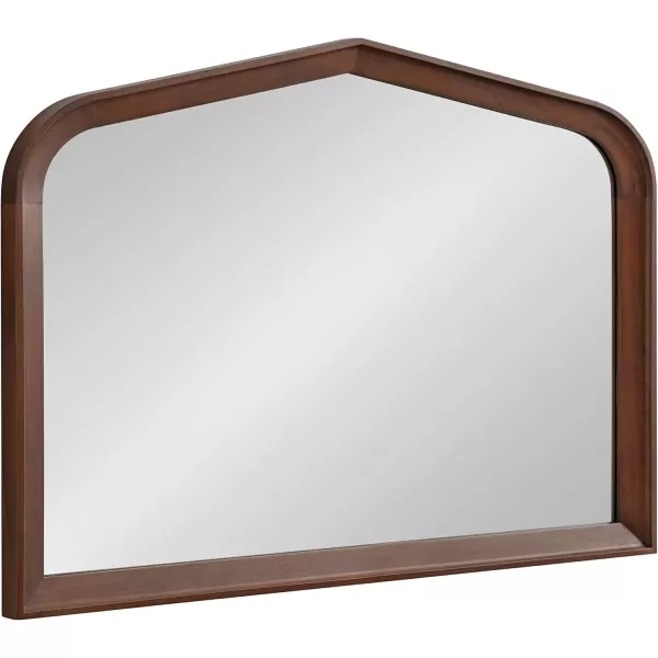 imageKate and Laurel Tudor Traditional Wooden Wide Arch Wall Mirror 36 x 28 Walnut Brown Vintage Arched Hanging Mirror with Pointed Arch and Pieced Wood FrameWalnut Brown