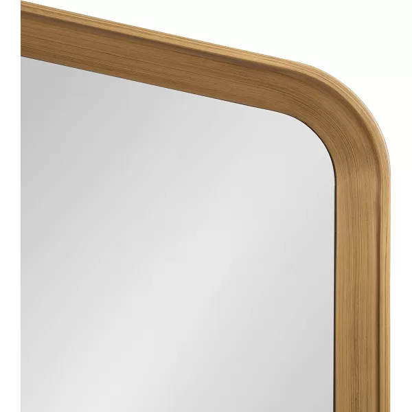 imageKate and Laurel Tudor Traditional Wooden Wide Arch Wall Mirror 36 x 28 Walnut Brown Vintage Arched Hanging Mirror with Pointed Arch and Pieced Wood FrameGold