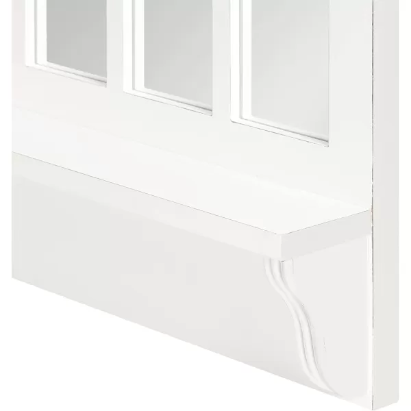 imageKate and Laurel Wallhaus Traditional Arched Mirror with Shelf 21 x 36 White Coastal Decorative Wooden Window Mirror with Display Shelf for Use as Entryway Mirror Decor