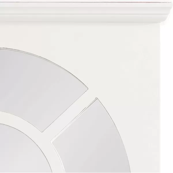 imageKate and Laurel Wallhaus Traditional Arched Mirror with Shelf 21 x 36 White Coastal Decorative Wooden Window Mirror with Display Shelf for Use as Entryway Mirror Decor