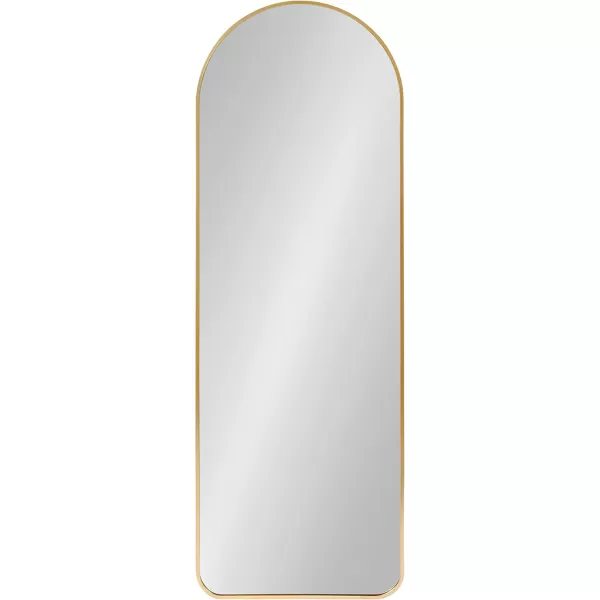 imageKate and Laurel Zayda Modern Glam Arch Framed Statement Wall Mirror 32 x 36 Gold Metal Minimalist MidCentury Round Arched Wall Mirror with Smooth CurvesGold