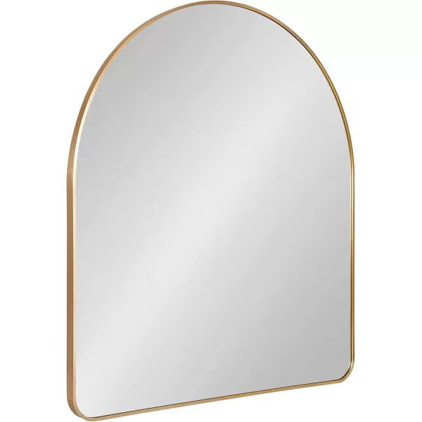 imageKate and Laurel Zayda Modern Glam Arch Framed Statement Wall Mirror 32 x 36 Gold Metal Minimalist MidCentury Round Arched Wall Mirror with Smooth CurvesGold