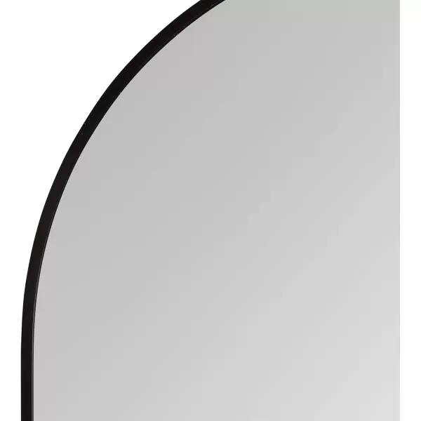 imageKate and Laurel Zayda Modern Glam Arch Framed Statement Wall Mirror 32 x 36 Gold Metal Minimalist MidCentury Round Arched Wall Mirror with Smooth CurvesBlack