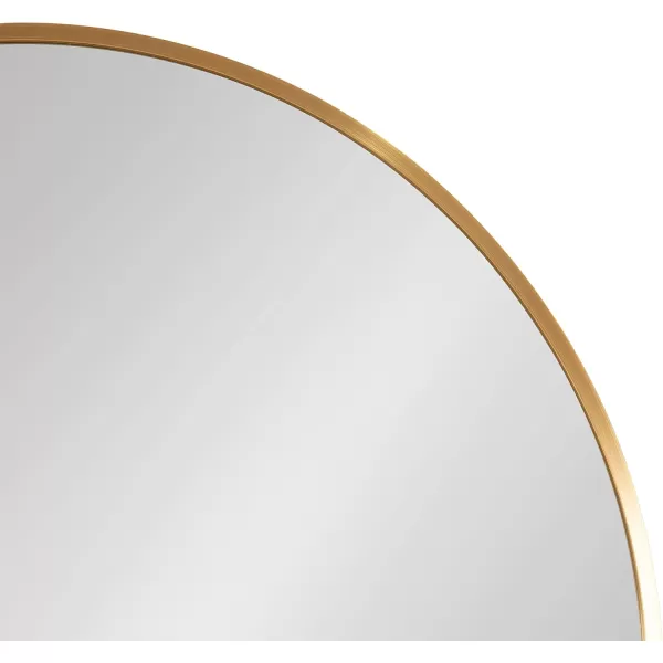 imageKate and Laurel Zayda Modern Glam Arch Framed Statement Wall Mirror 32 x 36 Gold Metal Minimalist MidCentury Round Arched Wall Mirror with Smooth CurvesGold