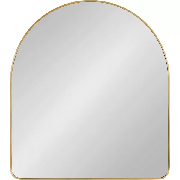 imageKate and Laurel Zayda Modern Glam Arch Framed Statement Wall Mirror 32 x 36 Gold Metal Minimalist MidCentury Round Arched Wall Mirror with Smooth CurvesGold