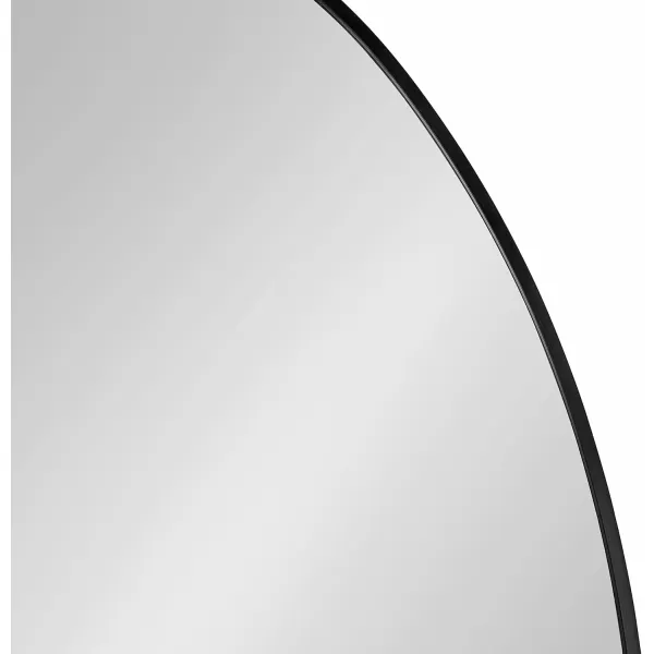 imageKate and Laurel Zayda Round Framed Wall Mirror 34 Inch Diameter Black Metal Minimalist Circular Mirror with Smooth CurvesBlack