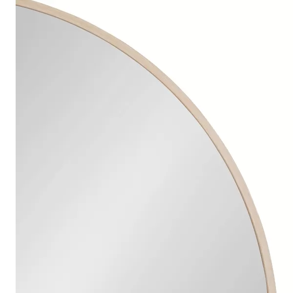 imageKate and Laurel Zayda Round Framed Wall Mirror 34 Inch Diameter Black Metal Minimalist Circular Mirror with Smooth CurvesNatural