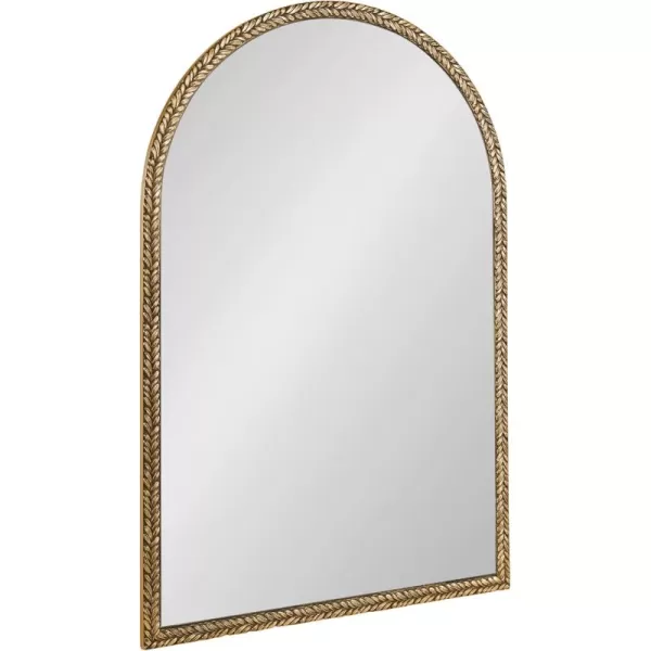 imageKate and Laurel Acastis Traditional Ornate Textured Arch Mirror 24 x 36 Gold Vintage Arched Wall Mirror for Use as Vanity Bathroom Mirror or Fireplace Mantel Mirror
